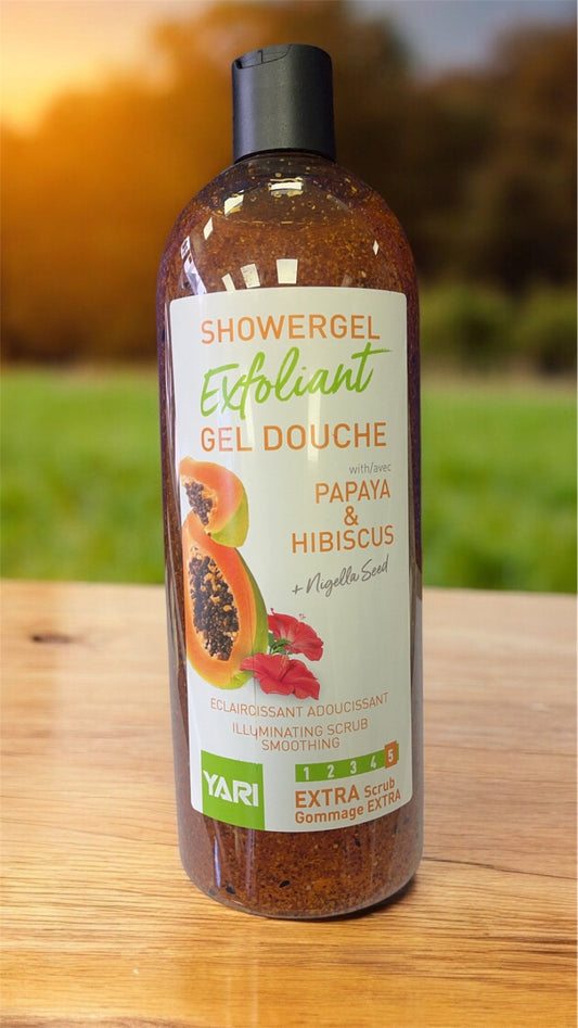 YARI Gel douche exfoliant PAPAYA & HIBISCUS 1L